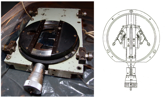 General view and schema of the standard slit of the spectrograph