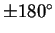 $\pm180^{\circ}$