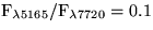 ${\rm F_{\lambda 5165} / F_{\lambda 7720} = 0.1}$