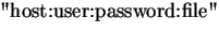 {\bigs ''host:user:password:file''}