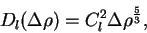 \begin{displaymath}D_l(\Delta\rho) = C^2_l\Delta\rho^{\frac{5}{3}},
\end{displaymath}