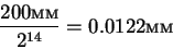 \begin{displaymath}
\frac{200}{2^{14}} = 0.0122
\end{displaymath}