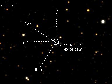 USNO-A2 for BTA Guide TV-camera (Telescope coordinates: R.A.=06:32:17.05 Decl=-27:26:09.3)